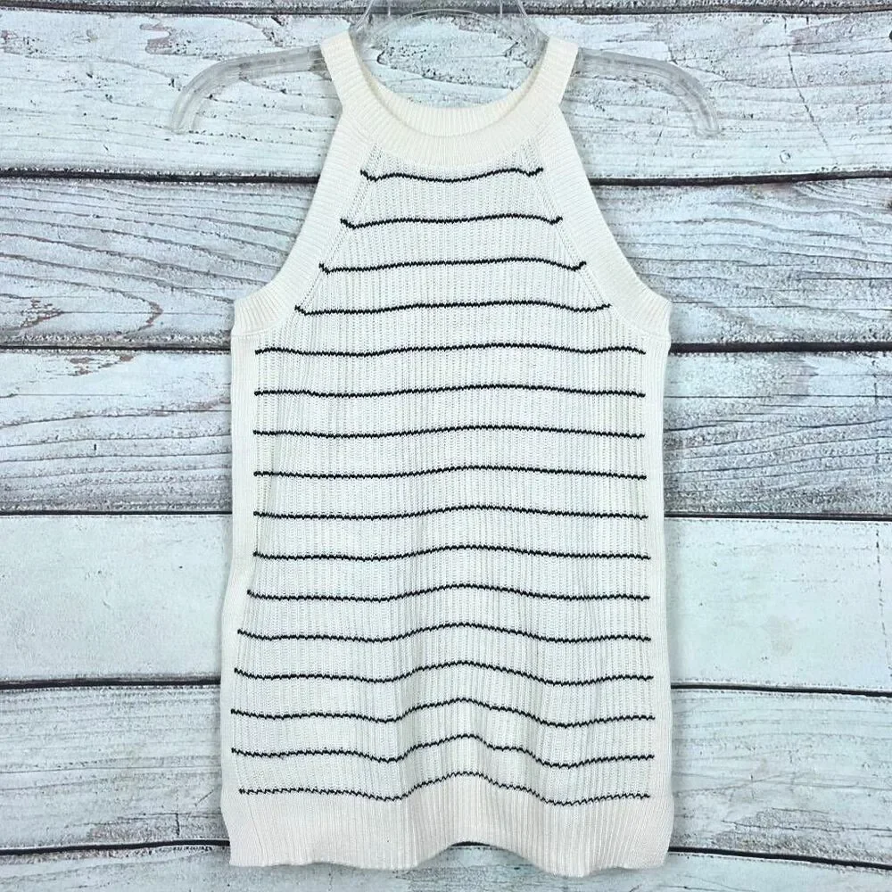 Old Navy Ribbed Striped Sweater Tank Top XS Cotton